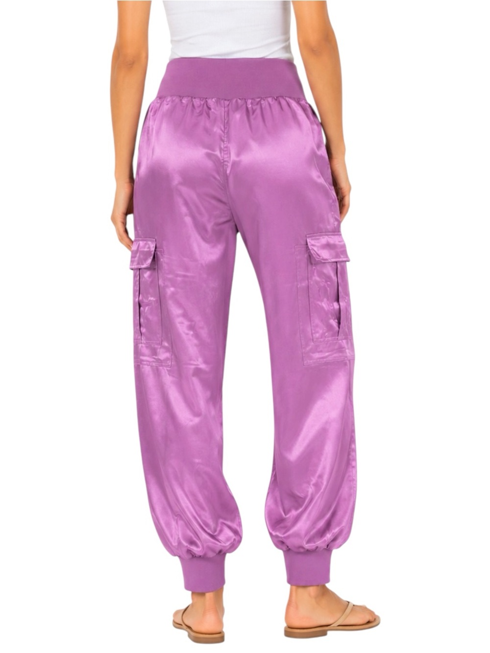 CINQ A SEPT Purple Silky High Waist Pants Small - Picture 3 of 11